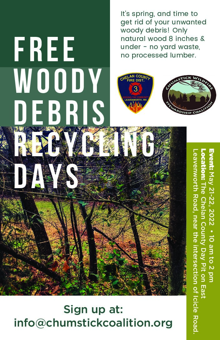 You are currently viewing Woody Debris Recycling Days, May 21-22 & Annual Town Hall Meeting May 31 is almost here! Don’t miss these two important events!